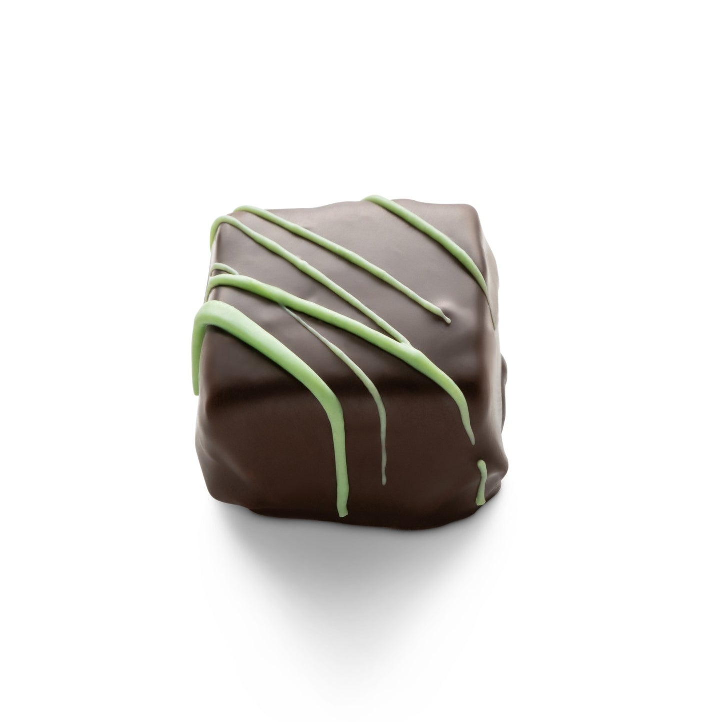 A mint truffe coated in dark chocolate with pure peppermint oil and crème de menthe