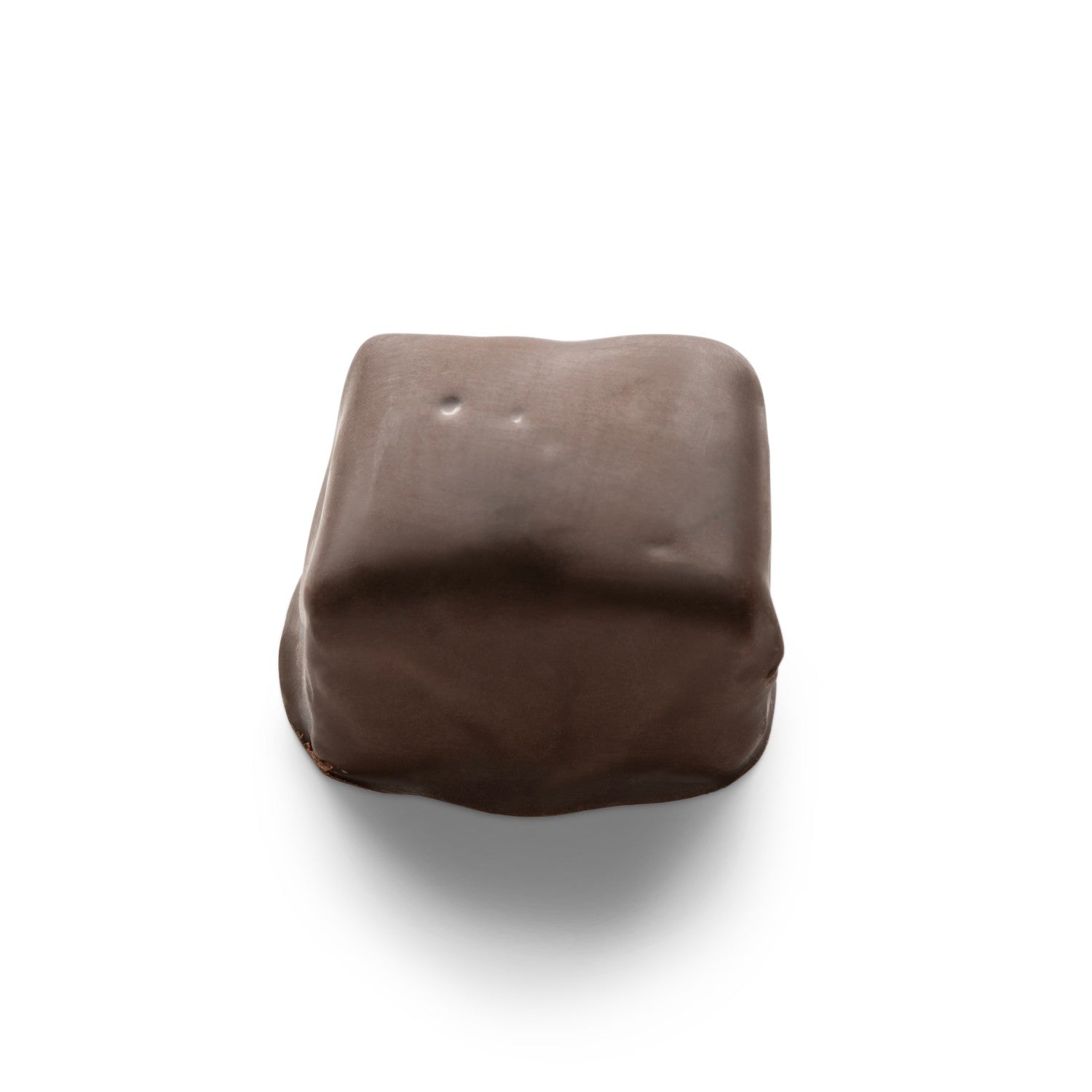 Seafoam, or sponge candy, covered in dark chocolate cut into a square