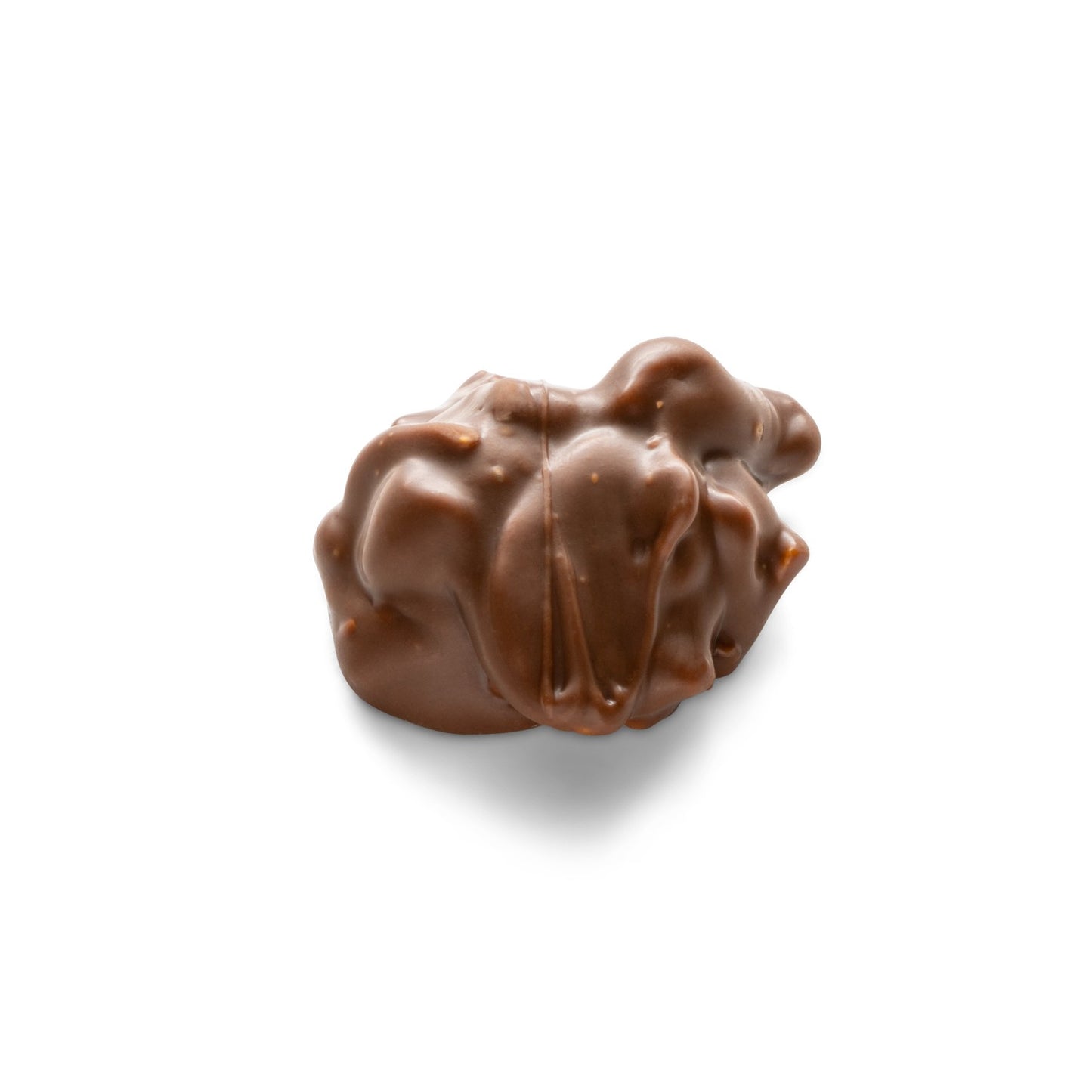 A cluster of cashew nuts coated in milk chocolate