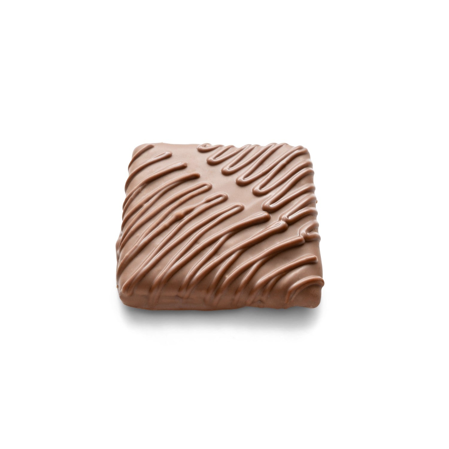 A graham cracker square coated in milk chocolate