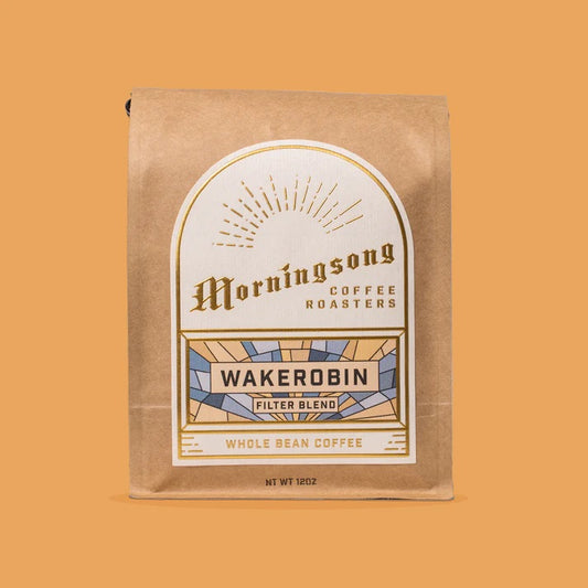 Coffee package from Morningsong Coffee Roasters on an orange background